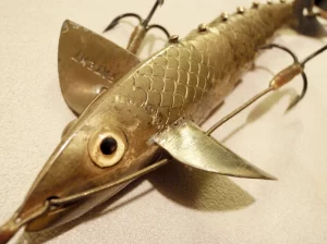 James Gregory Glass eyed patent antique fishing lure.
