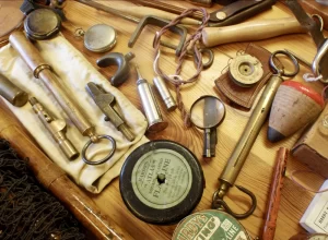 Antique and vintage fishing tackle accessories.